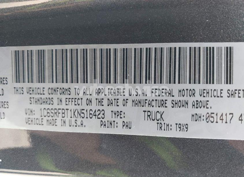 Photo 9 of 2019 Ram 1500 BIG HORN/LONE STAR 4X4 6'4 BOX (VIN 1C6SRFBT1KN516423)