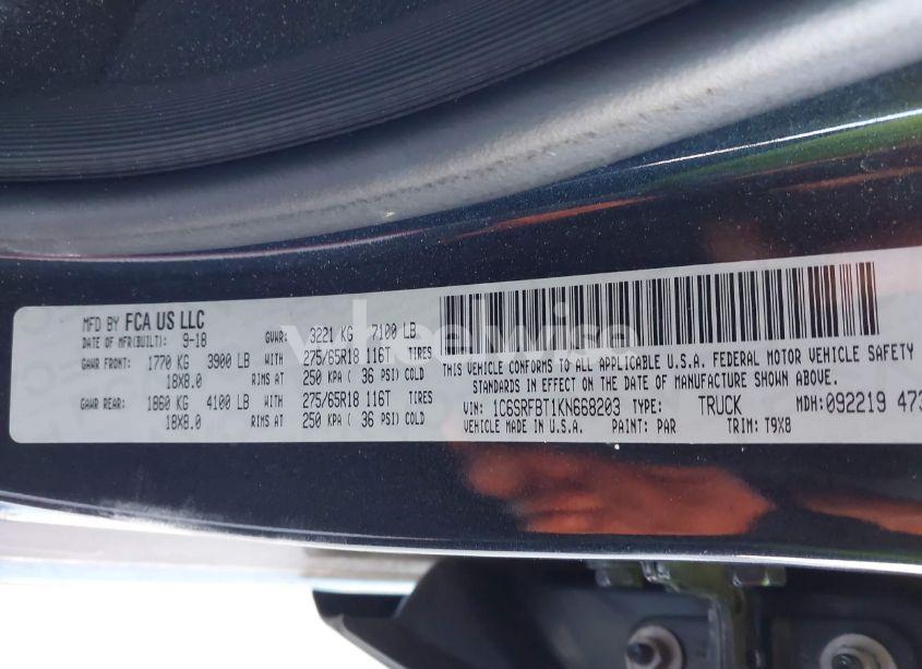 Photo 12 of 2019 Ram 1500 BIG HORN/LONE STAR 4X4 6'4 BOX (VIN 1C6SRFBT1KN668203)