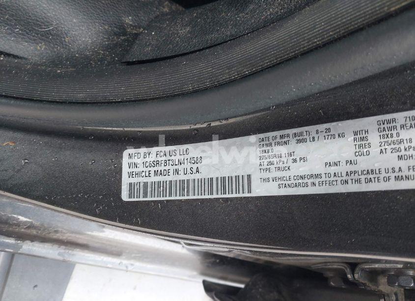 Photo 9 of 2020 Ram 1500 BIG HORN 4X4 6'4 BOX (VIN 1C6SRFBT3LN414588)