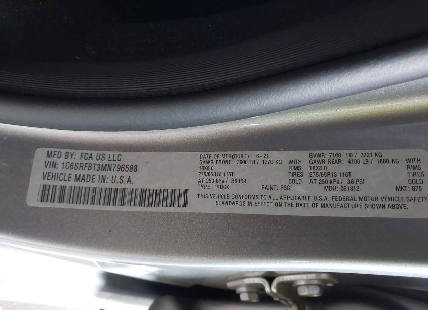 Photo 9 of 2021 Ram 1500 BIG HORN 4X4 6'4 BOX (VIN 1C6SRFBT3MN796588)
