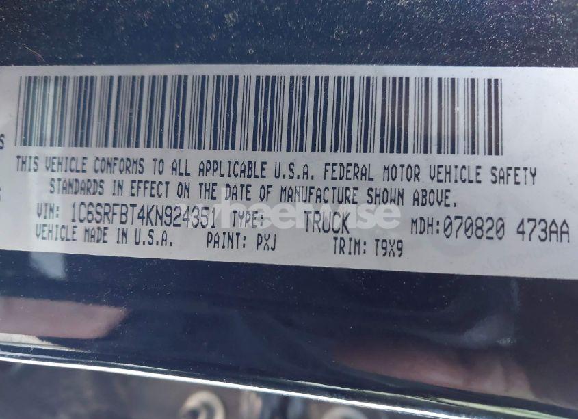 Photo 9 of 2019 Ram 1500 BIG HORN/LONE STAR 4X4 6'4 BOX (VIN 1C6SRFBT4KN924351)