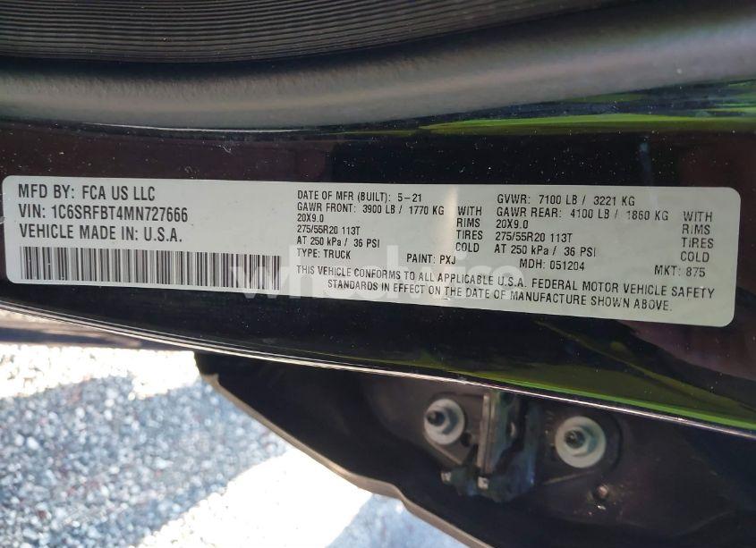 Photo 9 of 2021 Ram 1500 BIG HORN 4X4 6'4 BOX (VIN 1C6SRFBT4MN727666)