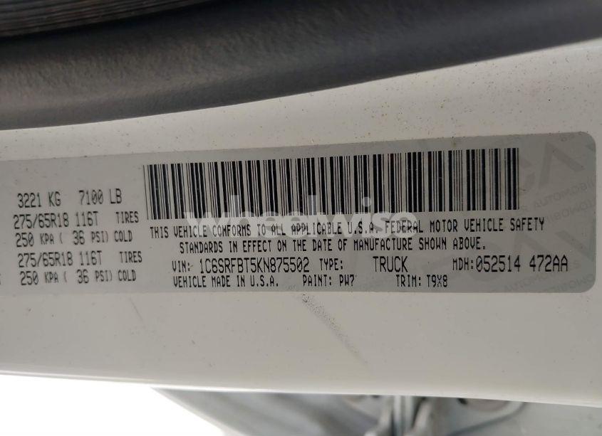 Photo 9 of 2019 Ram 1500 (VIN 1C6SRFBT5KN875502)