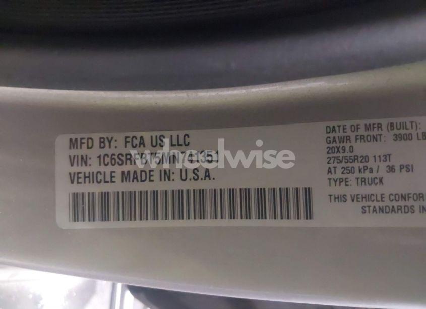 Photo 9 of 2021 Ram 1500 BIG HORN 4X4 6'4 BOX (VIN 1C6SRFBT5MN741351)