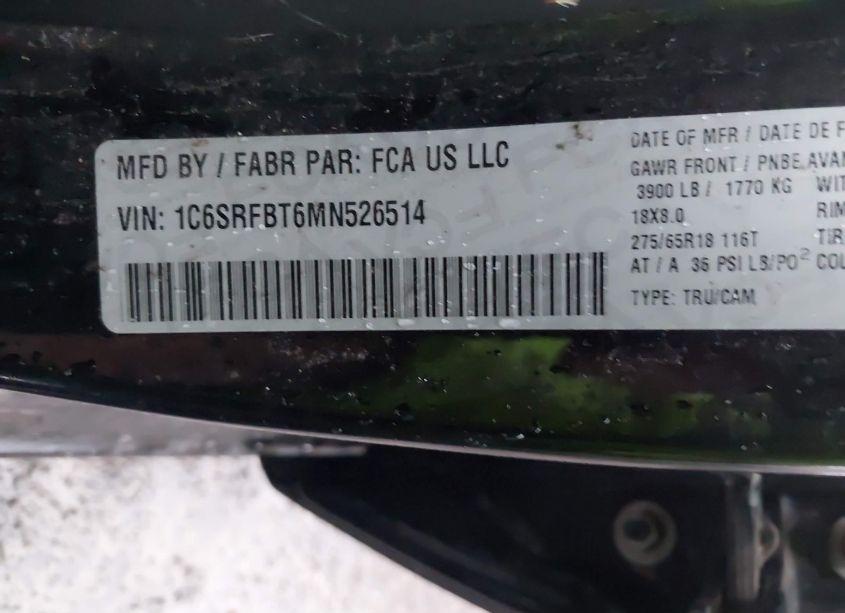 Photo 9 of 2021 Ram 1500 BIG HORN (VIN 1C6SRFBT6MN526514)