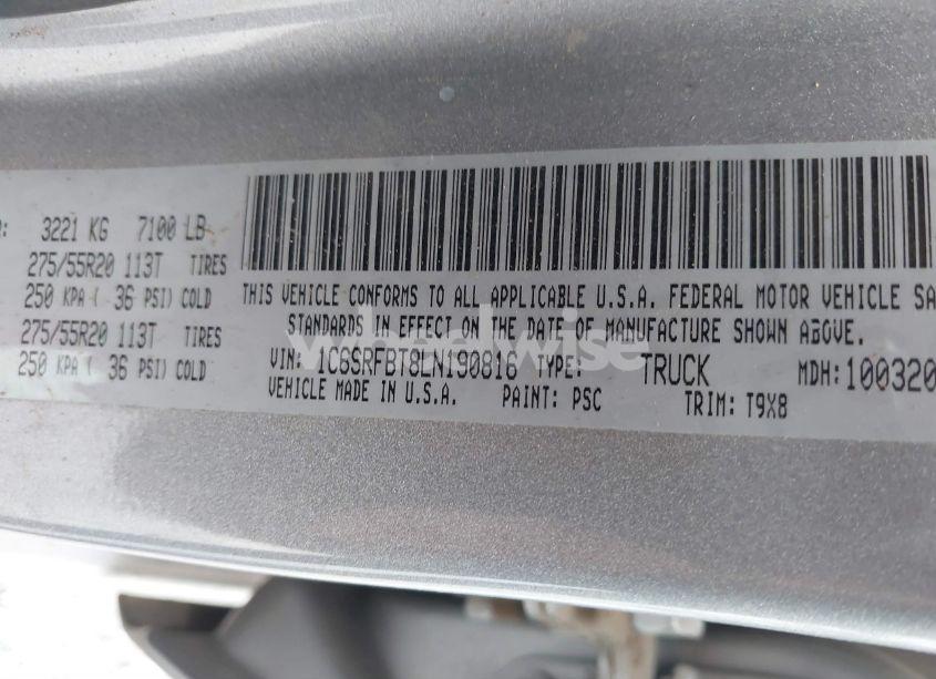 Photo 9 of 2020 Ram 1500 BIG HORN 4X4 6'4 BOX (VIN 1C6SRFBT8LN190816)