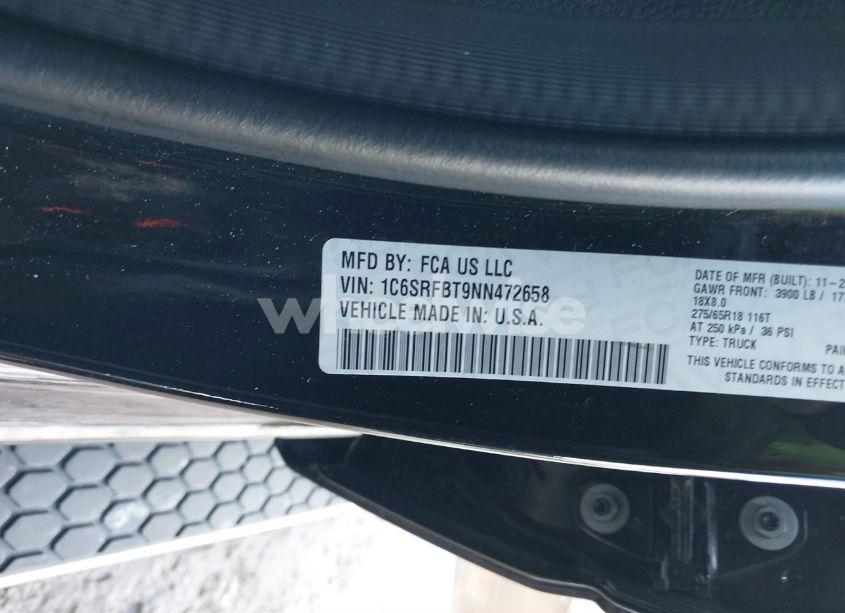 Photo 9 of 2022 Ram 1500 BIG HORN 4X4 6'4 BOX (VIN 1C6SRFBT9NN472658)