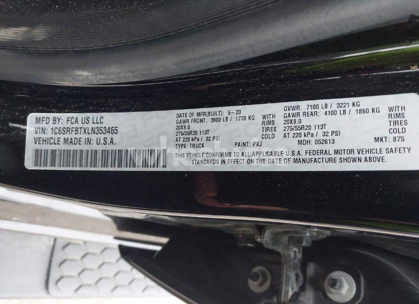 Photo 9 of 2020 Ram 1500 BIG HORN 4X4 6'4 BOX (VIN 1C6SRFBTXLN353465)