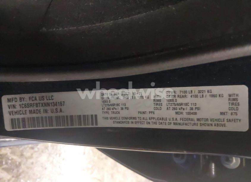 Photo 9 of 2022 Ram 1500 BIG HORN 4X4 6'4 BOX (VIN 1C6SRFBTXNN134167)