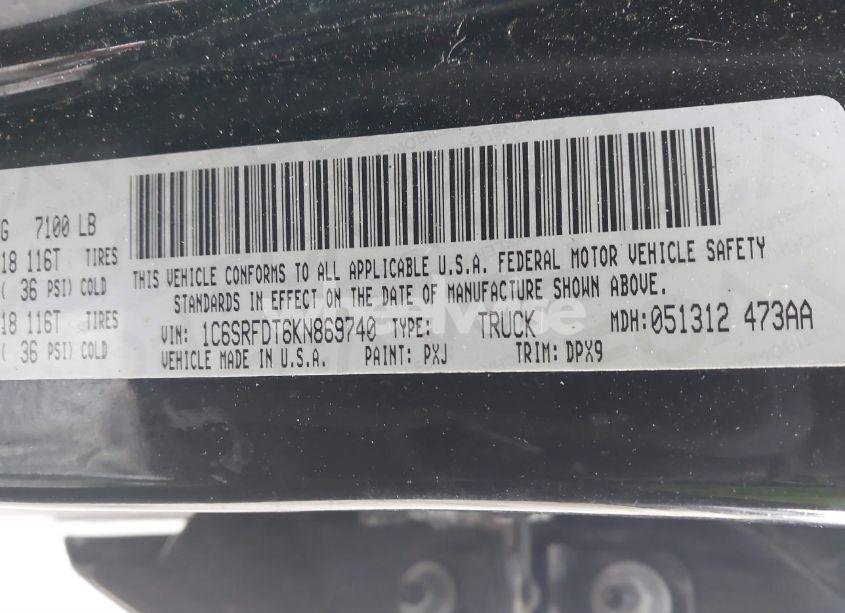 Photo 9 of 2019 Ram 1500 (VIN 1C6SRFDT6KN869740)