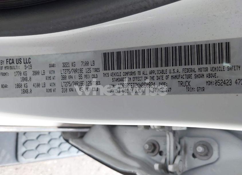 Photo 9 of 2019 Ram 1500 REBEL 4X4 6'4 BOX (VIN 1C6SRFET2KN860824)