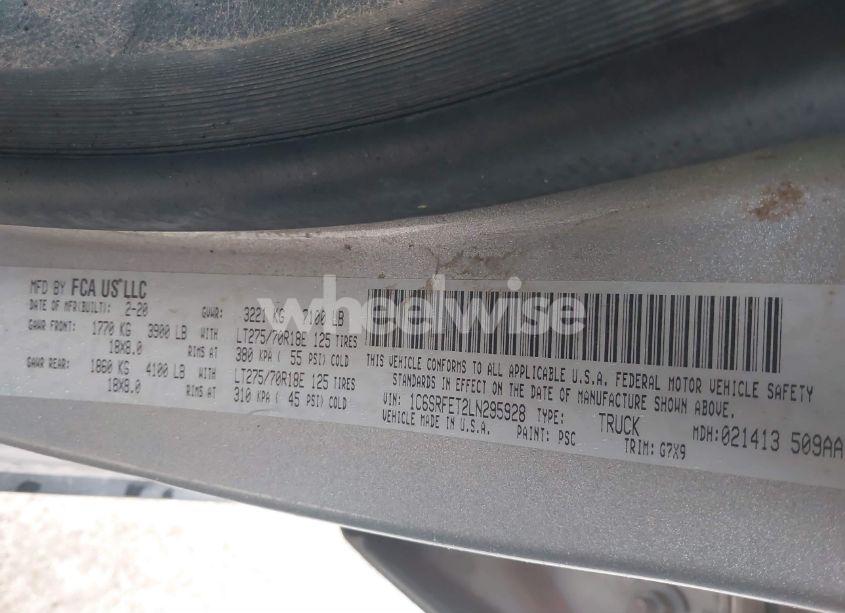 Photo 9 of 2020 Ram 1500 REBEL QUAD CAB 4X4 6'4 BOX (VIN 1C6SRFET2LN295928)