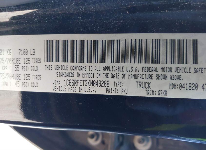 Photo 9 of 2019 Ram 1500 REBEL 4X4 6'4 BOX (VIN 1C6SRFET3KN843286)