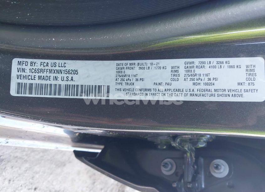 Photo 9 of 2022 Ram 1500 BIG HORN 4X4 5'7 BOX (VIN 1C6SRFFMXNN156205)