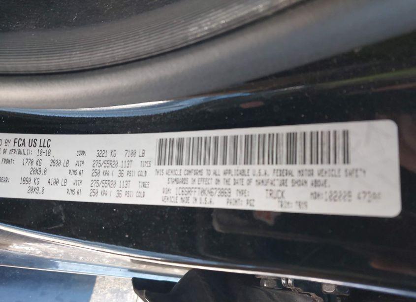 Photo 9 of 2019 Ram 1500 BIG HORN/LONE STAR 4X4 5'7 BOX (VIN 1C6SRFFT0KN673869)