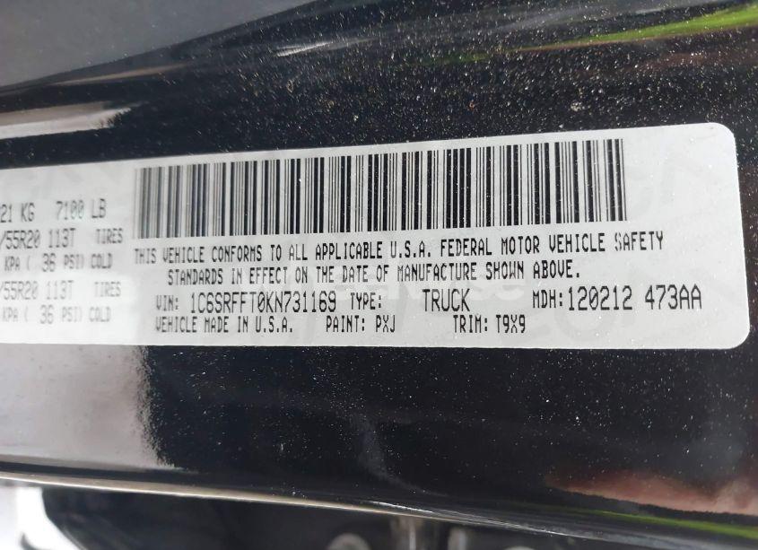 Photo 9 of 2019 Ram 1500 BIG HORN/LONE STAR 4X4 5'7 BOX (VIN 1C6SRFFT0KN731169)