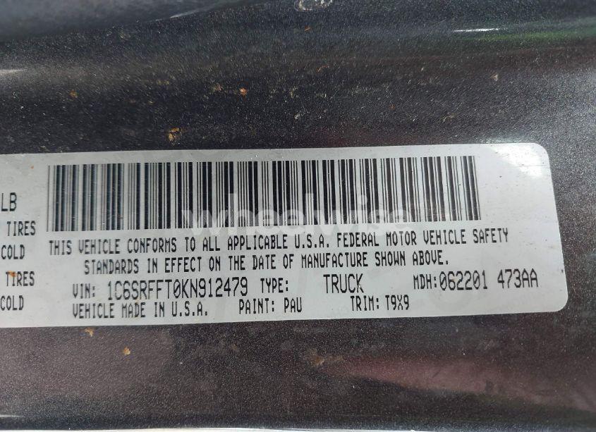 Photo 9 of 2019 Ram 1500 BIG HORN/LONE STAR 4X4 5'7 BOX (VIN 1C6SRFFT0KN912479)