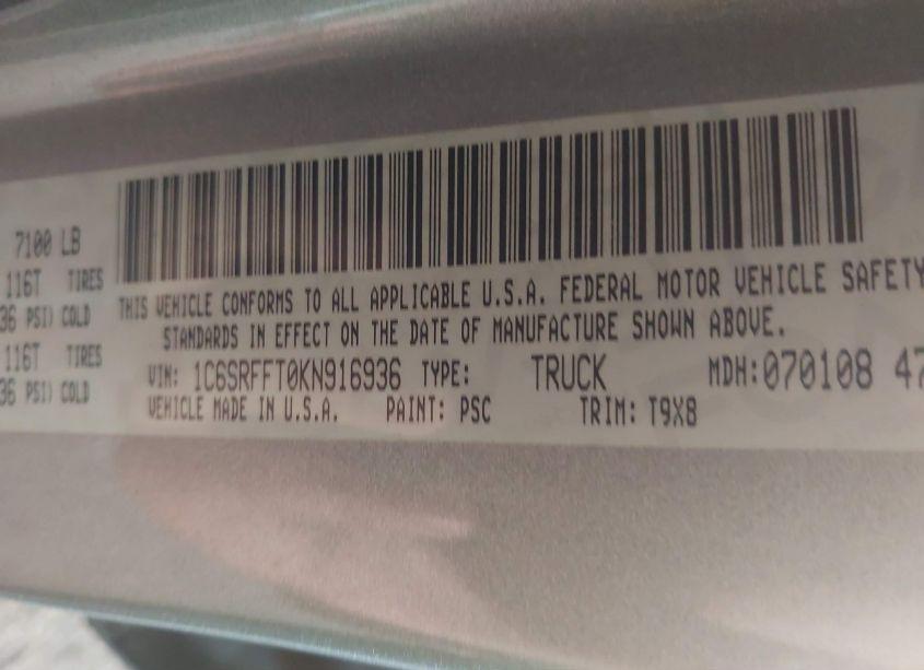 Photo 9 of 2019 Ram 1500 BIG HORN/LONE STAR 4X4 5'7 BOX (VIN 1C6SRFFT0KN916936)