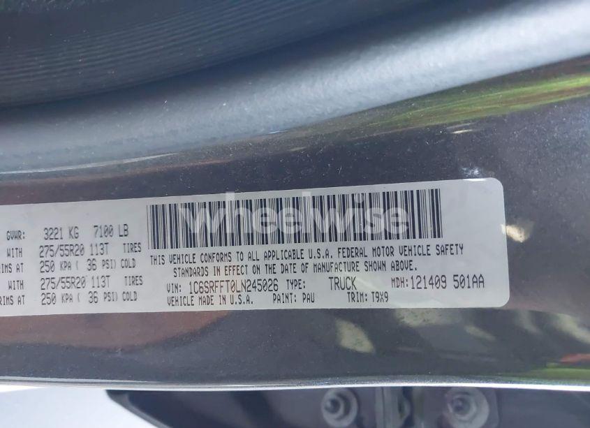 Photo 9 of 2020 Ram 1500 BIG HORN 4X4 5'7 BOX (VIN 1C6SRFFT0LN245026)