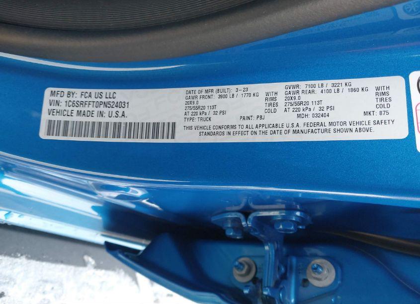 Photo 9 of 2023 Ram 1500 (VIN 1C6SRFFT0PN524031)