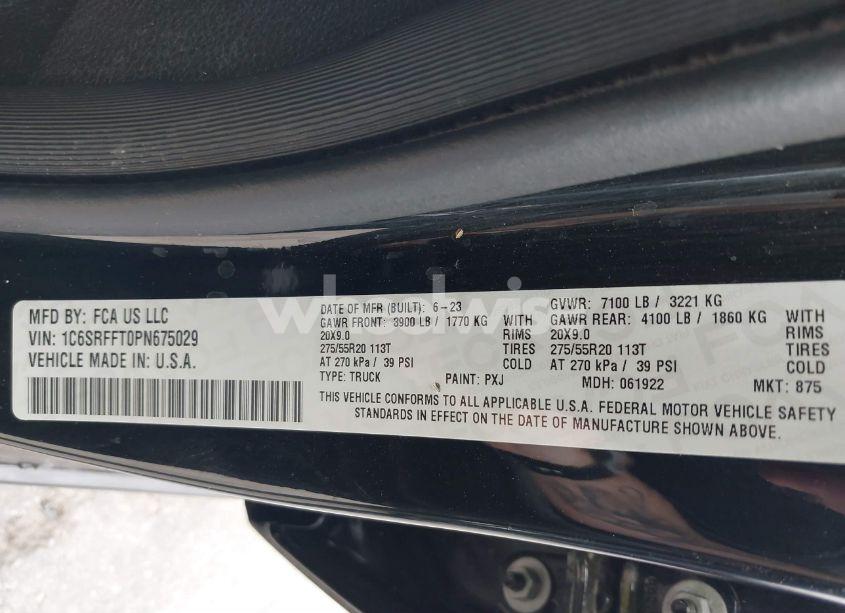 Photo 9 of 2023 Ram 1500 BIG HORN 4X4 5'7 BOX (VIN 1C6SRFFT0PN675029)