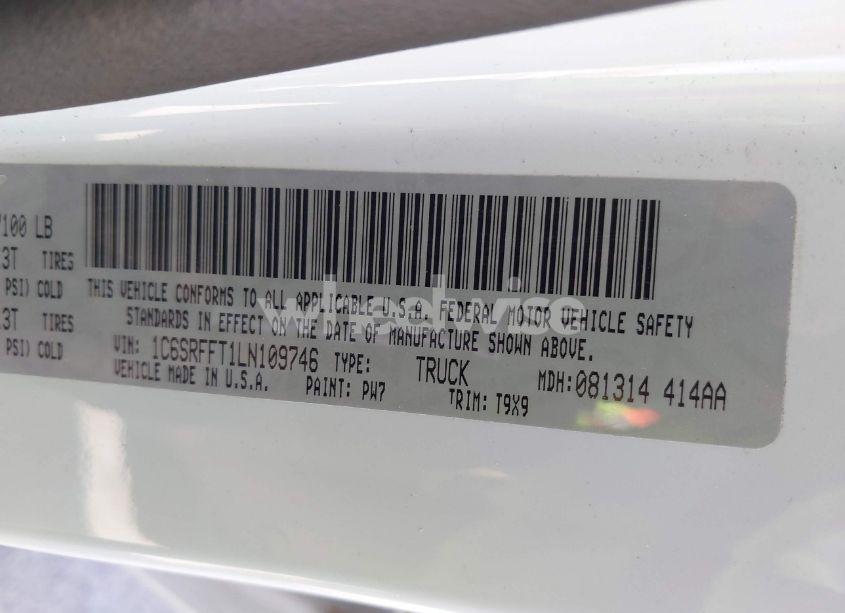 Photo 9 of 2020 Ram 1500 BIG HORN 4X4 5'7 BOX (VIN 1C6SRFFT1LN109746)