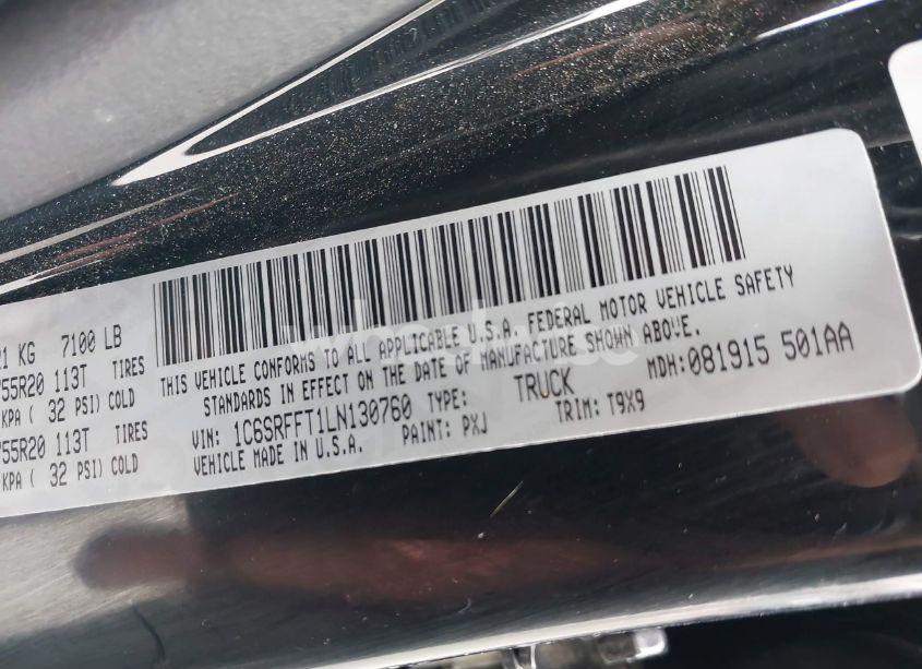 Photo 9 of 2020 Ram 1500 LONE STAR 4X4 5'7 BOX (VIN 1C6SRFFT1LN130760)