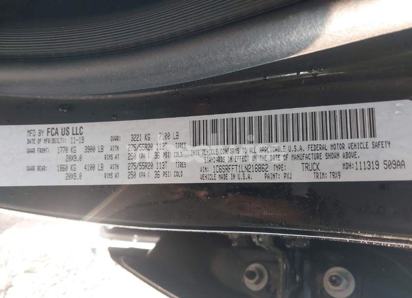 Photo 9 of 2020 Ram 1500 BIG HORN 4X4 5'7 BOX (VIN 1C6SRFFT1LN216862)