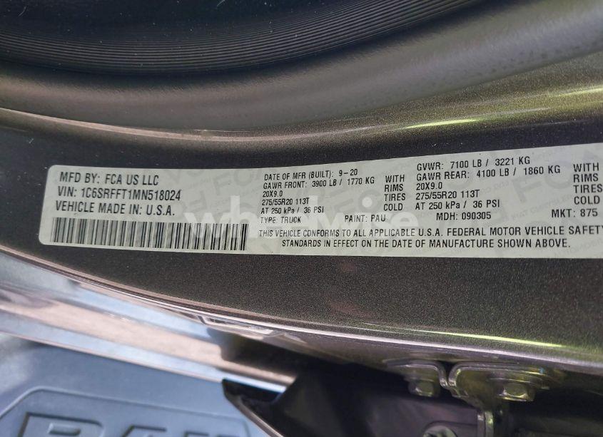 Photo 9 of 2021 Ram 1500 BIG HORN 4X4 5'7 BOX (VIN 1C6SRFFT1MN518024)