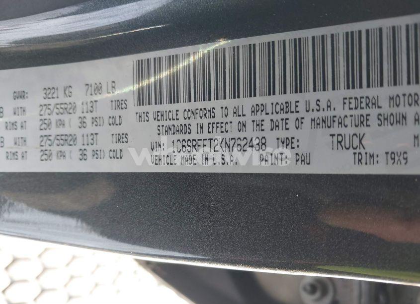 Photo 9 of 2019 Ram 1500 BIG HORN/LONE STAR 4X4 5'7 BOX (VIN 1C6SRFFT2KN762438)