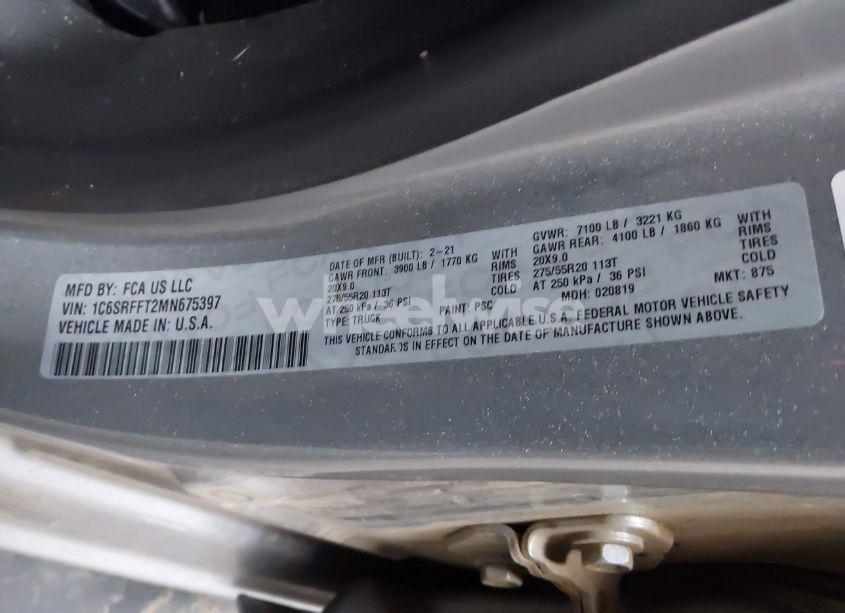 Photo 9 of 2021 Ram 1500 BIG HORN 4X4 5'7 BOX (VIN 1C6SRFFT2MN675397)