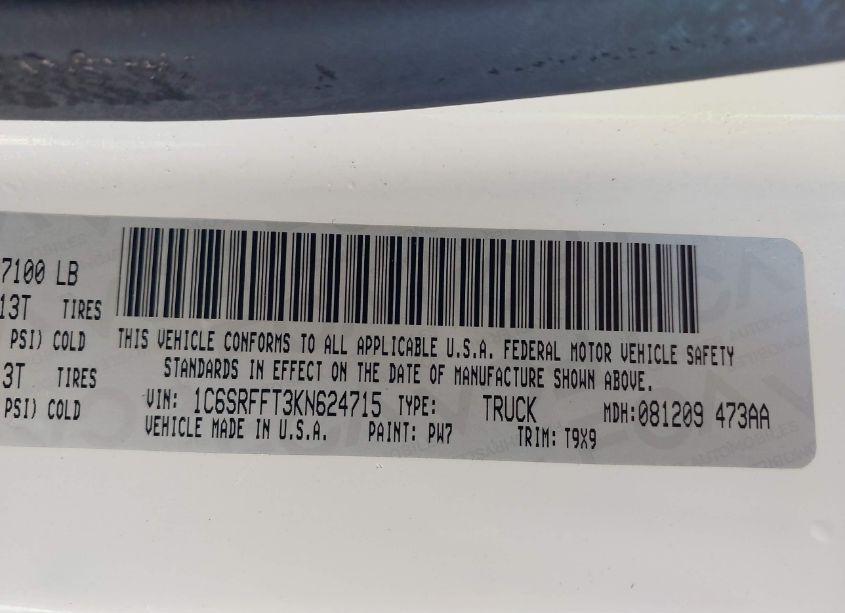 Photo 9 of 2019 Ram 1500 BIG HORN/LONE STAR 4X4 5'7 BOX (VIN 1C6SRFFT3KN624715)