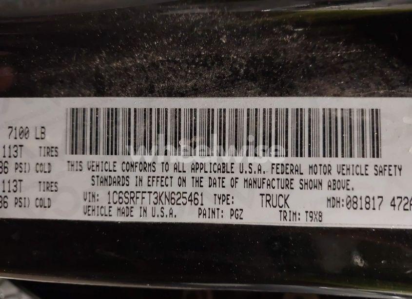 Photo 9 of 2019 Ram 1500 BIG HORN/LONE STAR 4X4 5'7 BOX (VIN 1C6SRFFT3KN625461)