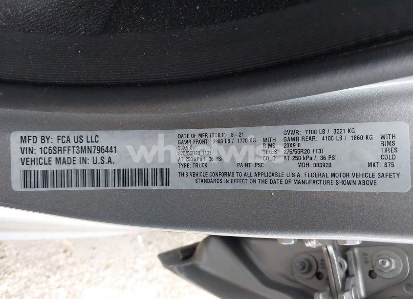 Photo 9 of 2021 Ram 1500 LONE STAR 4X4 5'7 BOX (VIN 1C6SRFFT3MN796441)