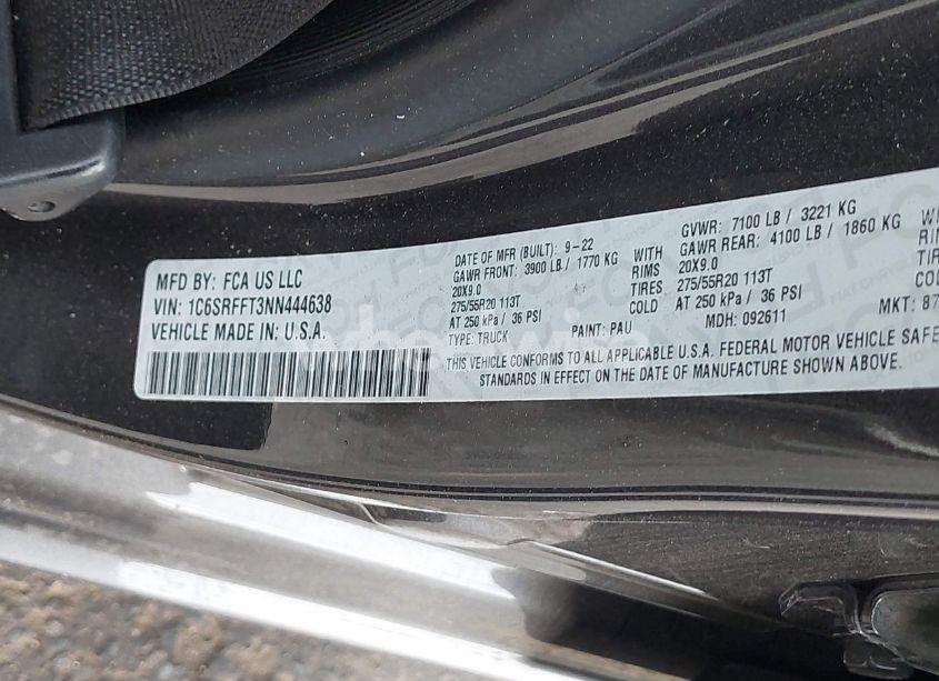 Photo 9 of 2022 Ram 1500 BIG HORN 4X4 5'7 BOX (VIN 1C6SRFFT3NN444638)