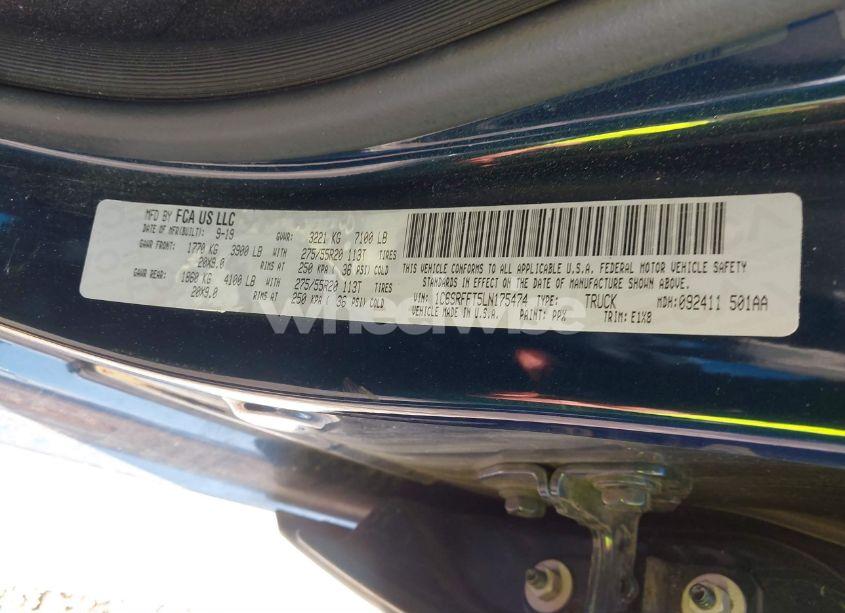 Photo 9 of 2020 Ram 1500 LONE STAR 4X4 5'7 BOX (VIN 1C6SRFFT5LN175474)