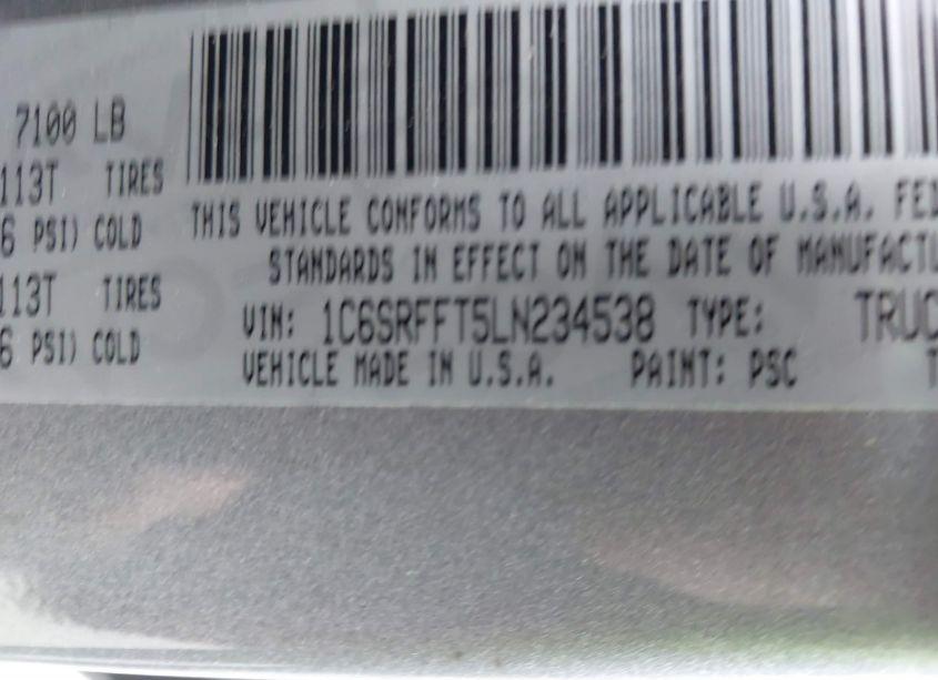 Photo 9 of 2020 Ram 1500 (VIN 1C6SRFFT5LN234538)