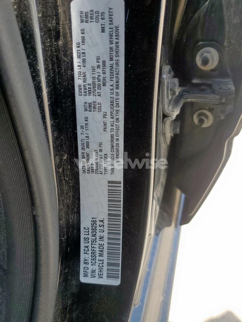Photo 4 of 2020 RAM 1500 BIG HORN/LONE STAR (VIN 1C6SRFFT5LN382561)