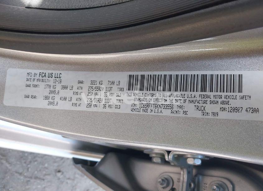 Photo 9 of 2019 Ram 1500 BIG HORN/LONE STAR 4X4 5'7 BOX (VIN 1C6SRFFT6KN733556)