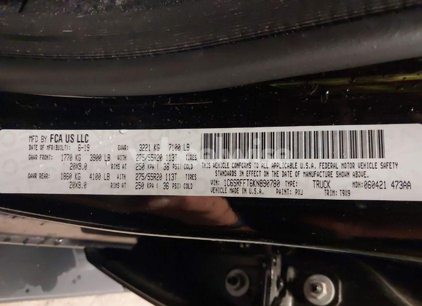 Photo 9 of 2019 Ram 1500 BIG HORN/LONE STAR 4X4 5'7 BOX (VIN 1C6SRFFT6KN890780)