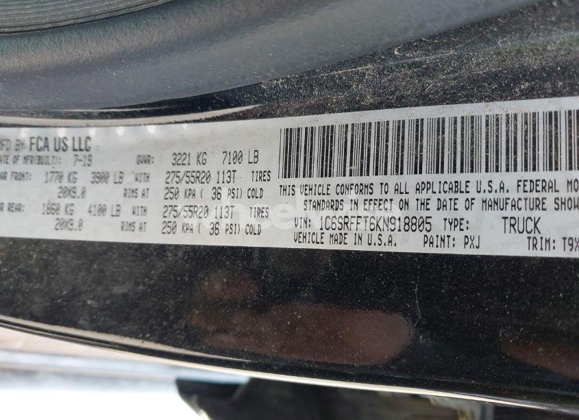 Photo 9 of 2019 Ram 1500 BIG HORN/LONE STAR 4X4 5'7 BOX (VIN 1C6SRFFT6KN918805)