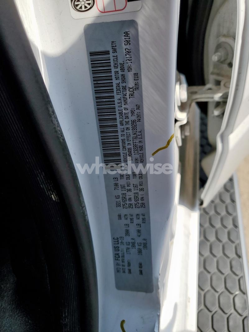 Photo 7 of 2020 RAM 1500 BIG HORN/LONE STAR (VIN 1C6SRFFT6LN199296)