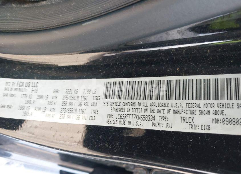 Photo 9 of 2019 Ram 1500 BIG HORN/LONE STAR 4X4 5'7 BOX (VIN 1C6SRFFT7KN658334)