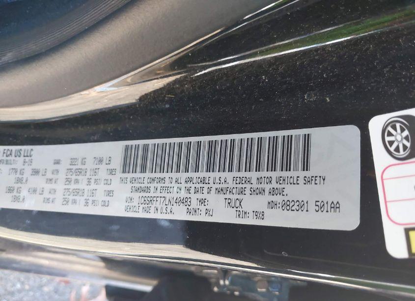 Photo 9 of 2020 Ram 1500 BIG HORN 4X4 5'7 BOX (VIN 1C6SRFFT7LN140483)