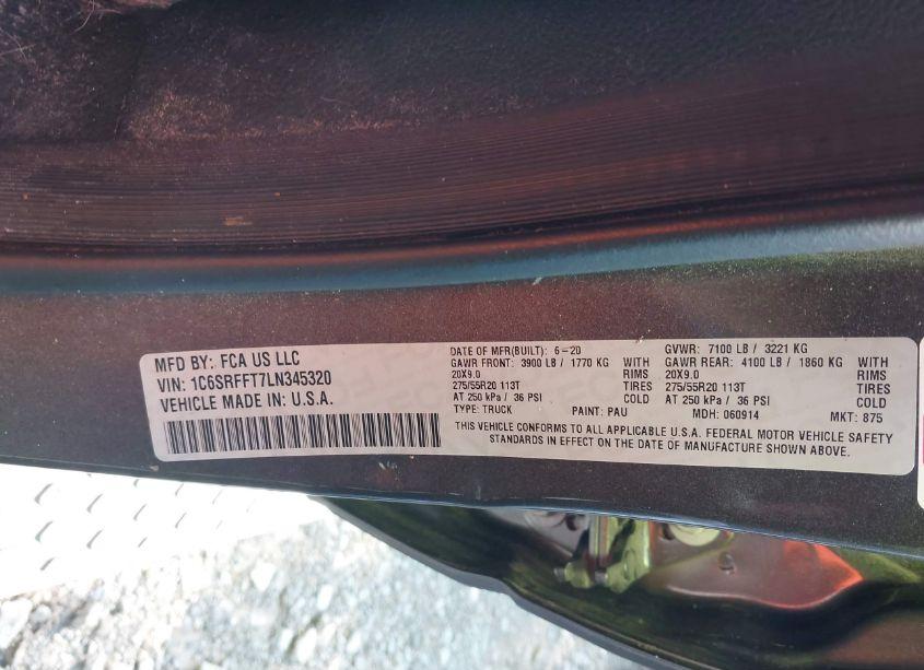 Photo 9 of 2020 Ram 1500 BIG HORN 4X4 5'7 BOX (VIN 1C6SRFFT7LN345320)