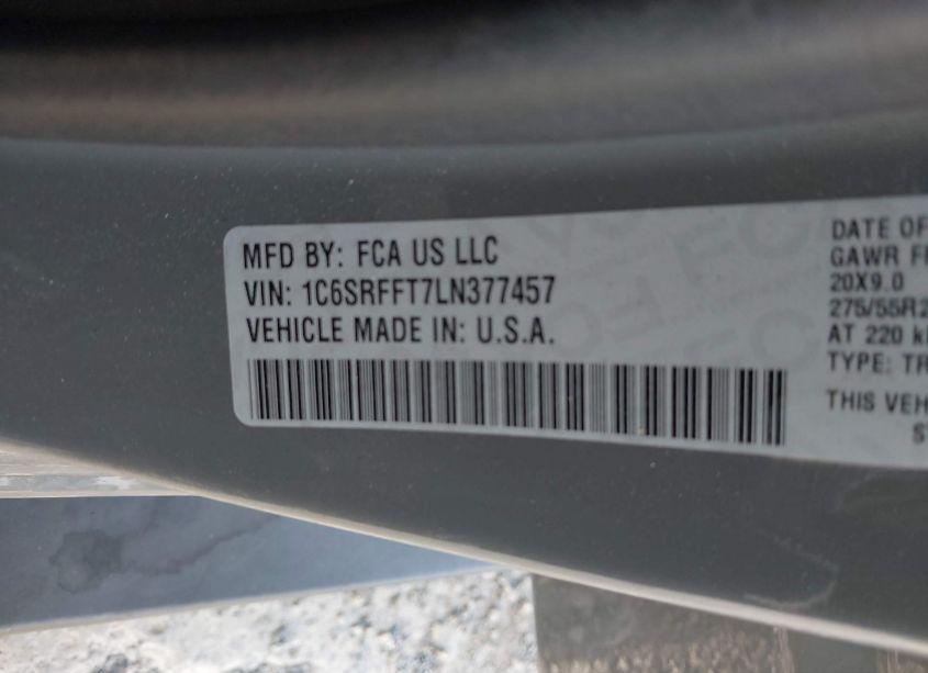 Photo 9 of 2020 Ram 1500 BIG HORN 4X4 5'7 BOX (VIN 1C6SRFFT7LN377457)