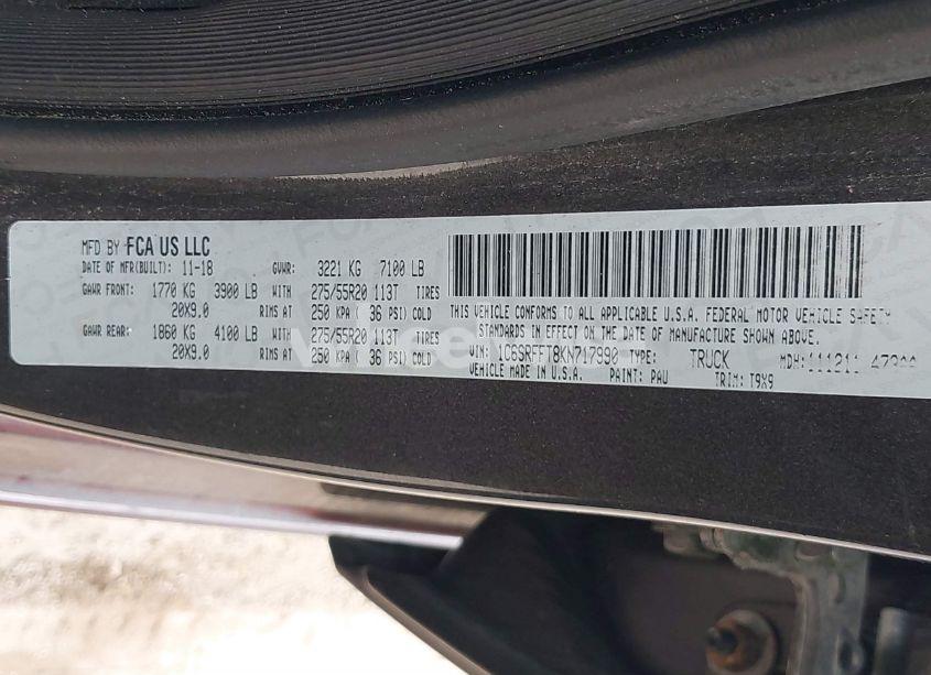 Photo 9 of 2019 Ram 1500 BIG HORN/LONE STAR 4X4 5'7 BOX (VIN 1C6SRFFT8KN717990)