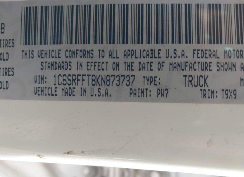 Photo 9 of 2019 Ram 1500 BIG HORN/LONE STAR 4X4 5'7 BOX (VIN 1C6SRFFT8KN873737)