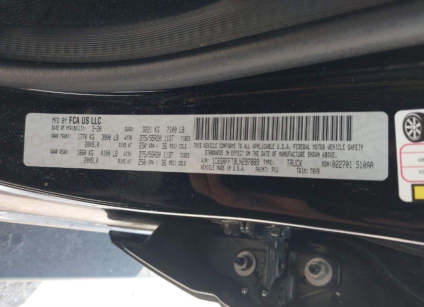 Photo 9 of 2020 Ram 1500 BIG HORN 4X4 5'7 BOX (VIN 1C6SRFFT8LN297889)