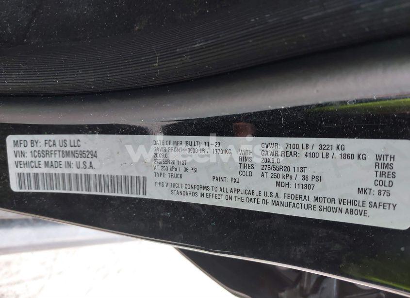 Photo 9 of 2021 Ram 1500 (VIN 1C6SRFFT8MN595294)